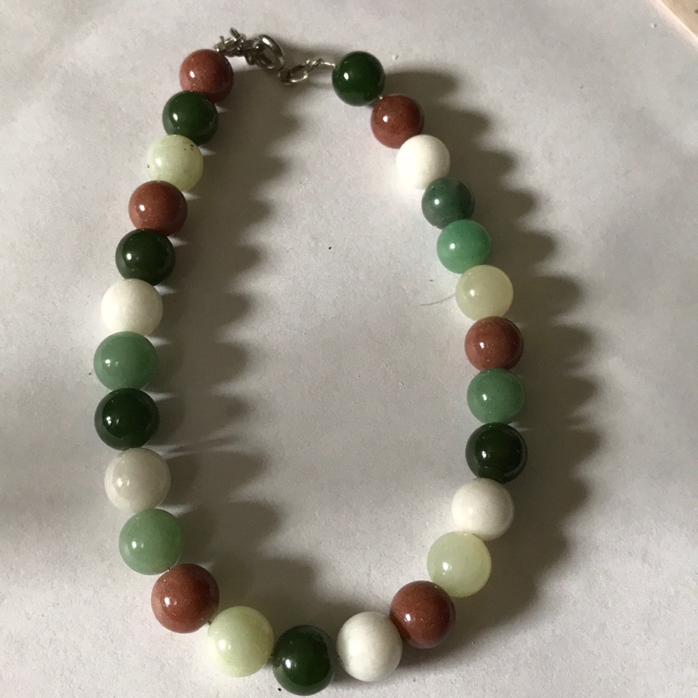 Vintage multi jade beads bracelet
